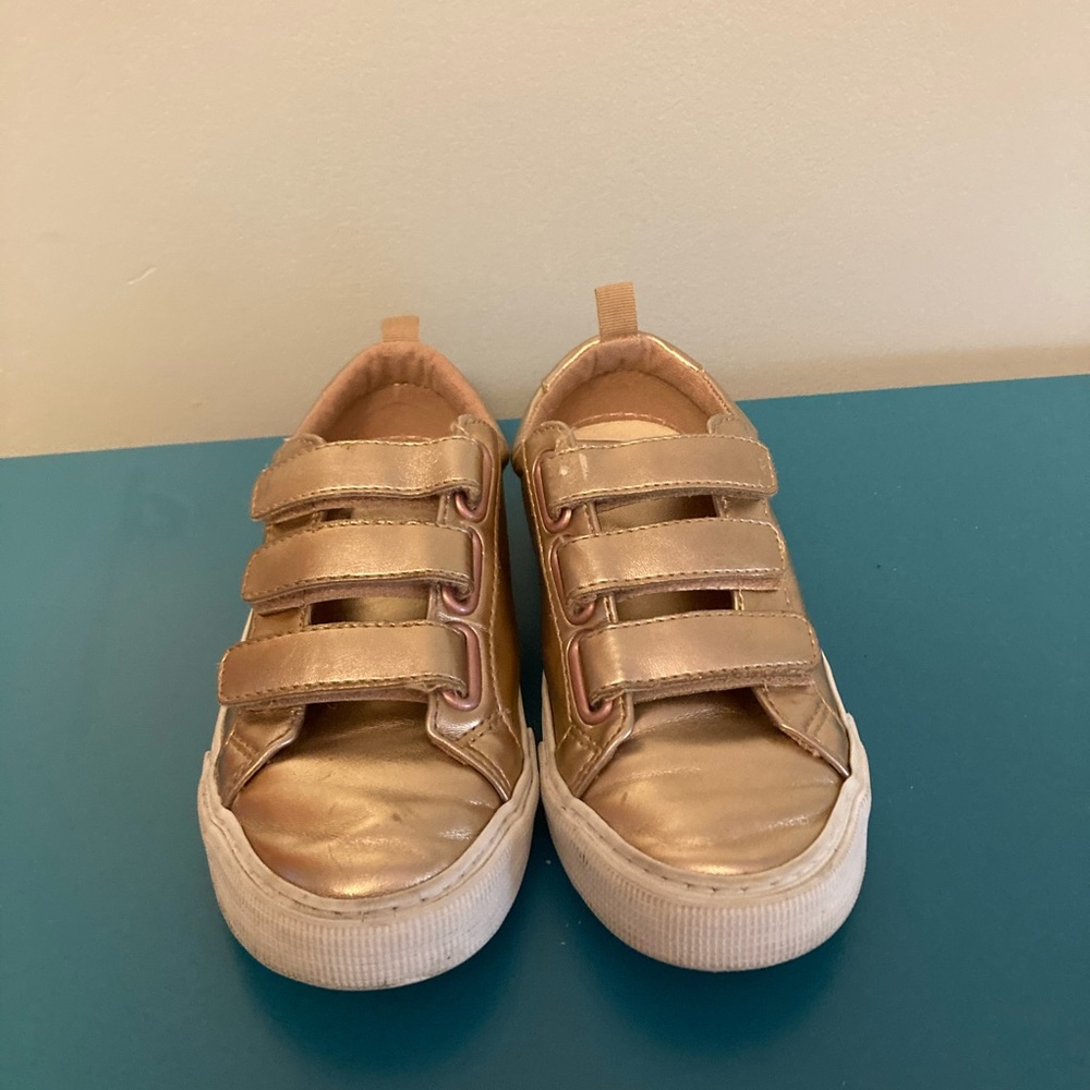 GAP gold metallic Velcro sneakers 1
